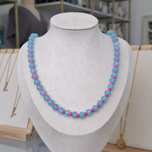 Collar resina celeste