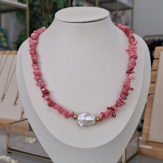Collar concha y perla barroca