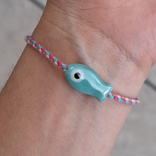 Pulsera pescado baby blue de ceramica