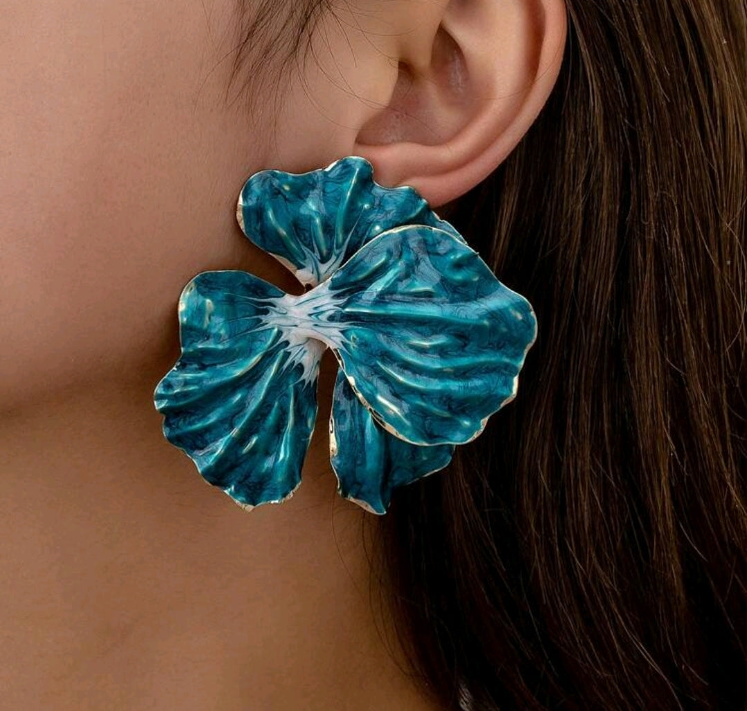 ARETES DE FLOR VERDE