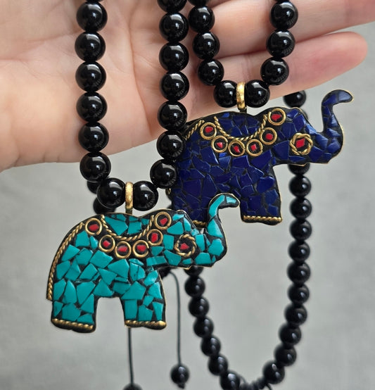 Collar elefante tibetano dos vistas