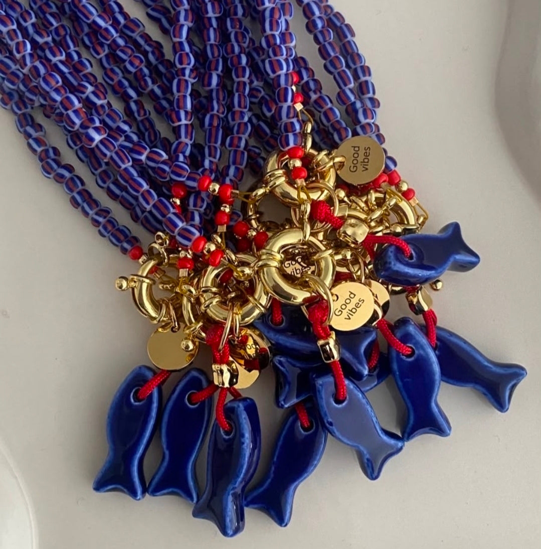 Collar pez azul